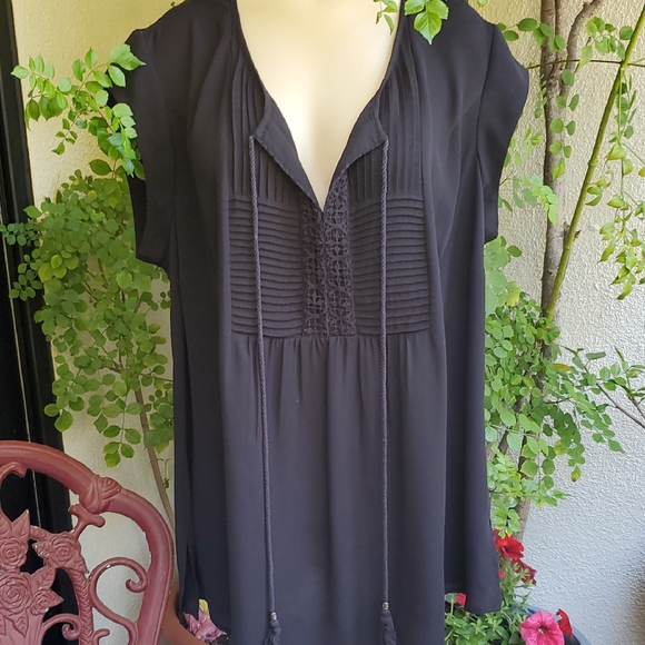 DR2 Tops - DAUGHTER DR2 Gray Pleated Bib Collar Blouse